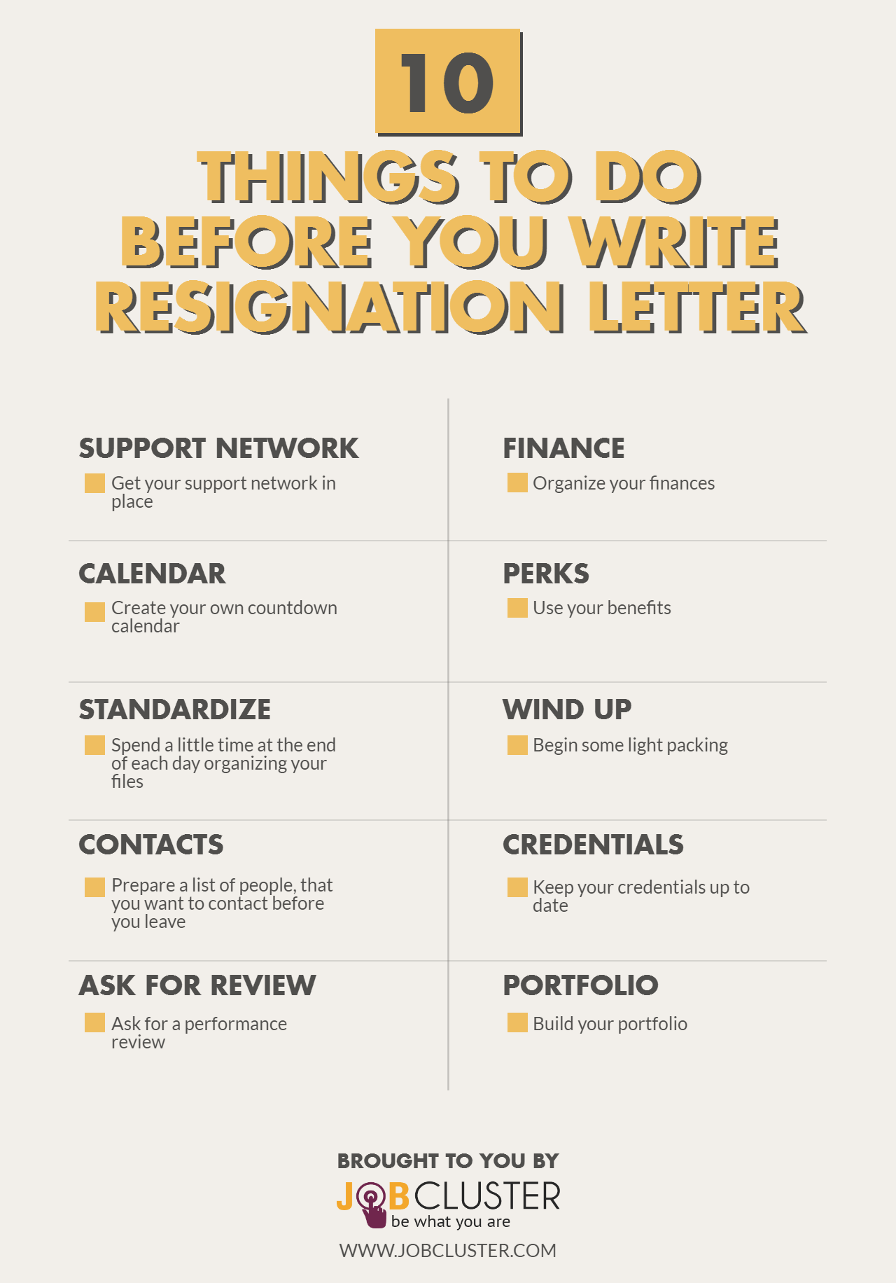 10 Things to do before writing the resign letter